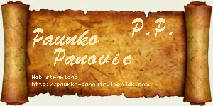Paunko Panović vizit kartica